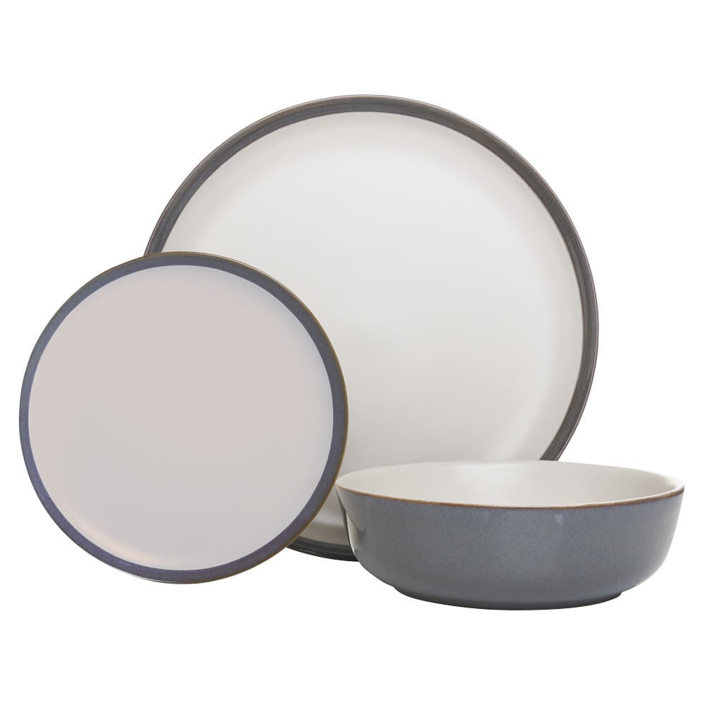 white and grey dinner set